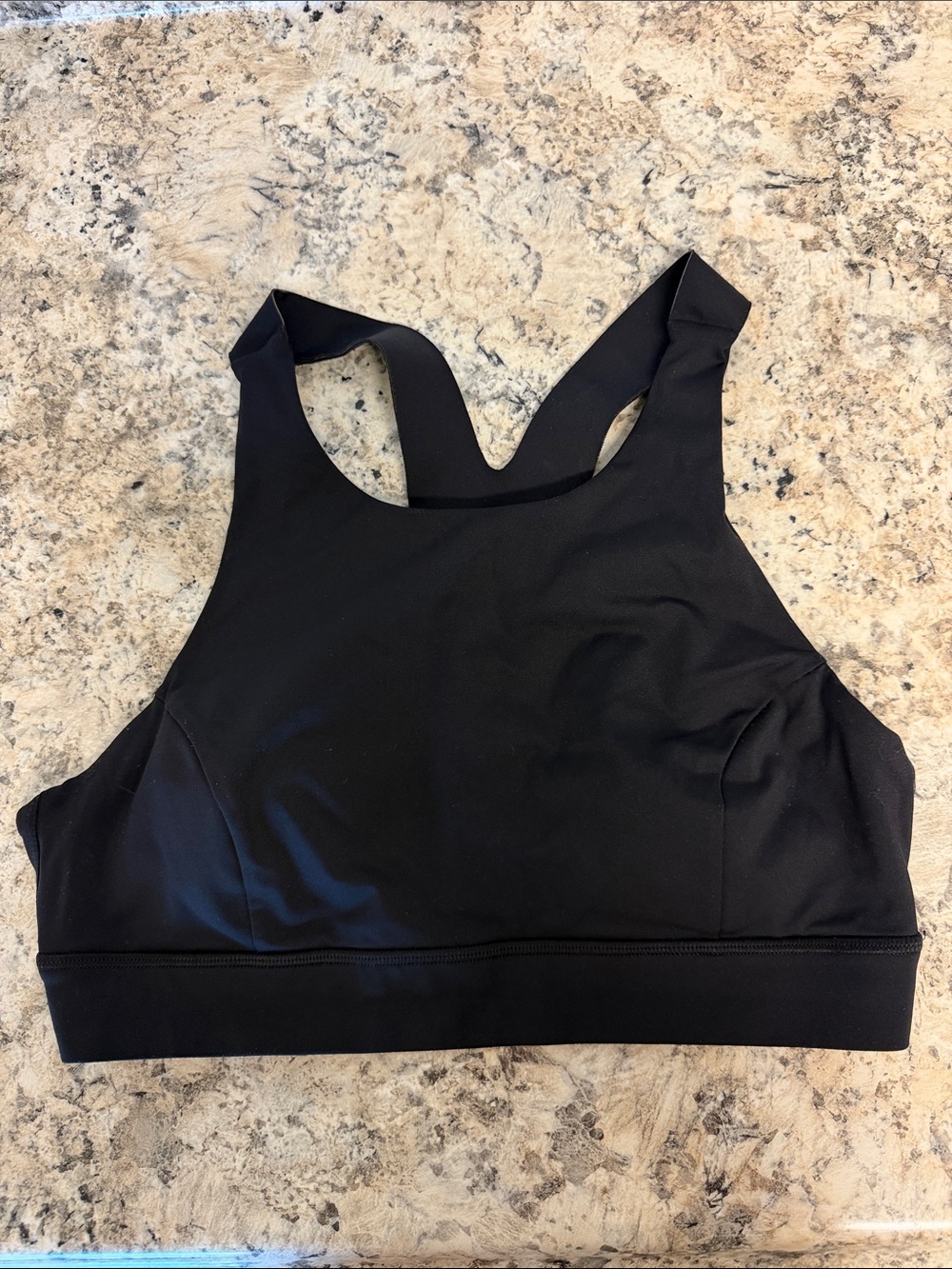 LULULEMON IN ALIGNMENT RACERBACK BRA BLACK SIZE 10 B C CUP